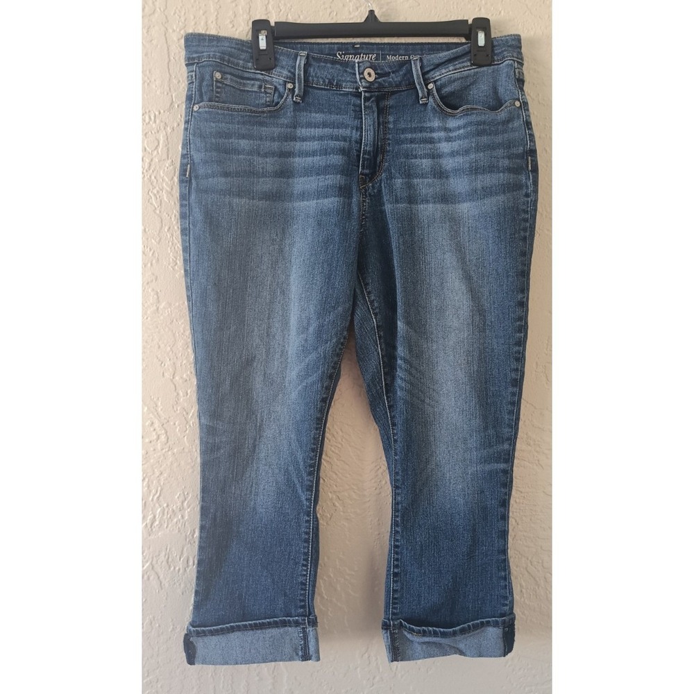Levi Strauss Signature Jeans Womens Modern Capri Size 14 Blue